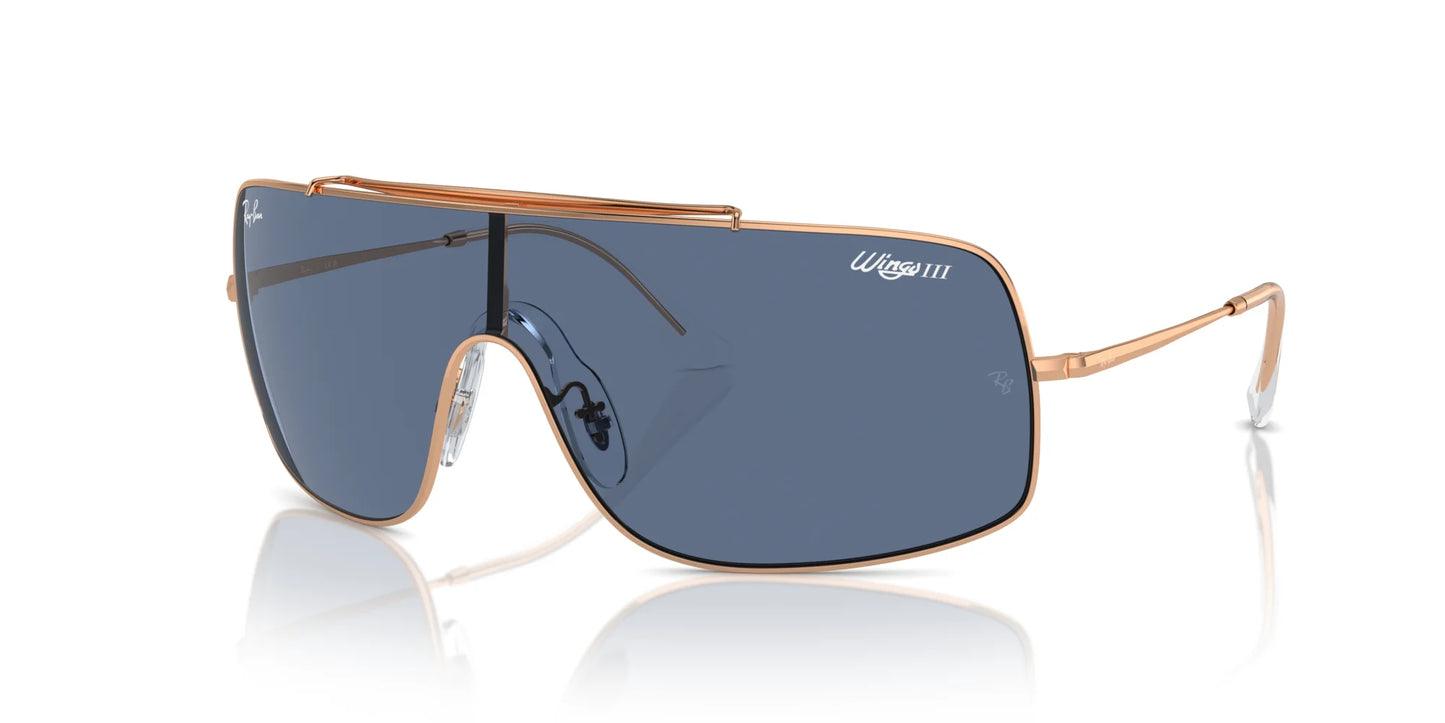 Ray-Ban WINGS III RB3897 Sunglasses Rose Gold / Dark Blue