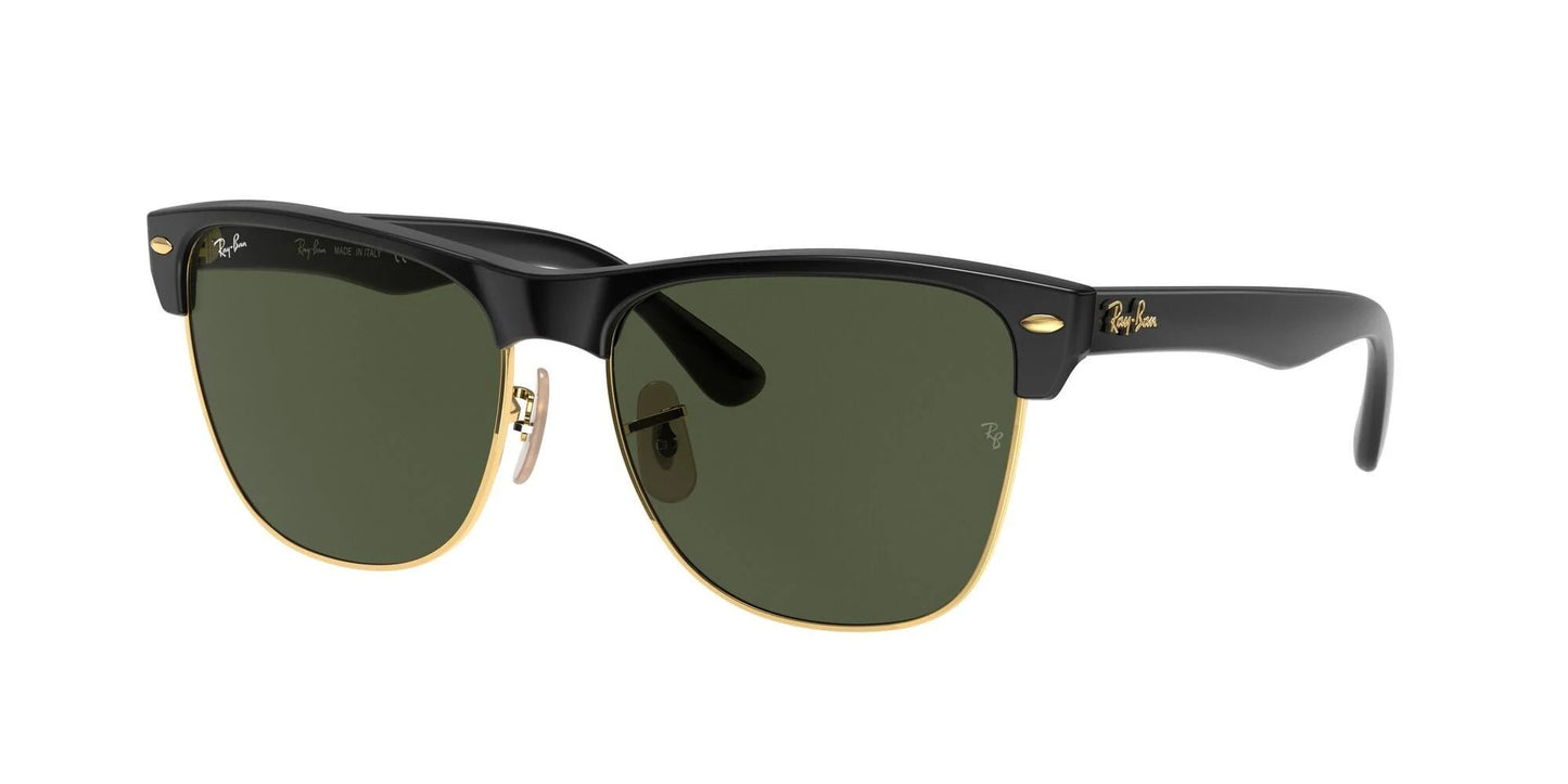 Ray-Ban CLUBMASTER OVERSIZED RB4175 Sunglasses Black On Gold / G-15 Green