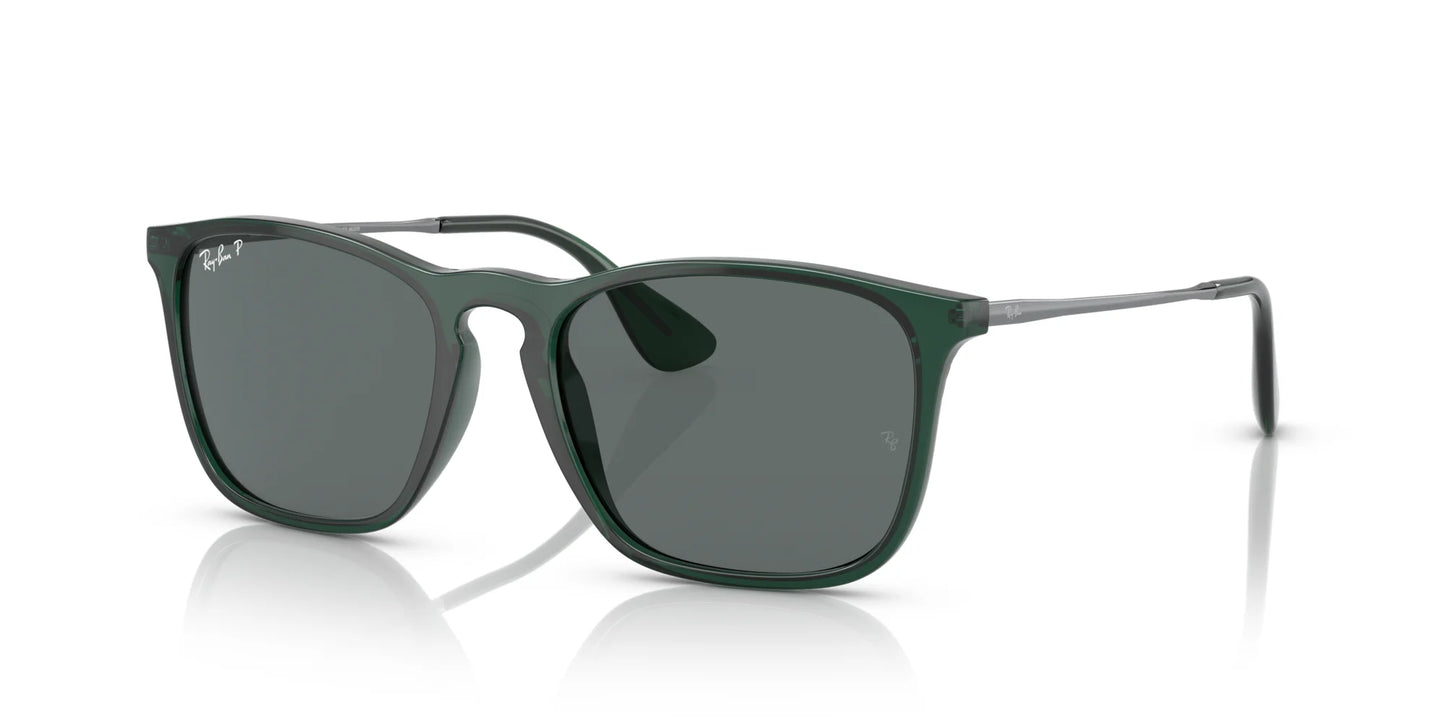 Ray-Ban CHRIS RB4187 Sunglasses Transparent Green / Dark Grey