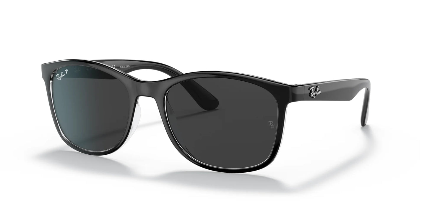 Ray-Ban RB4374 Sunglasses Black On Transparent / Polar Black