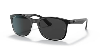 Ray-Ban RB4374 Sunglasses Black On Transparent / Polar Black