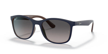 Ray-Ban RB4374 Sunglasses Blue On Brown / Grey Gradient Polar