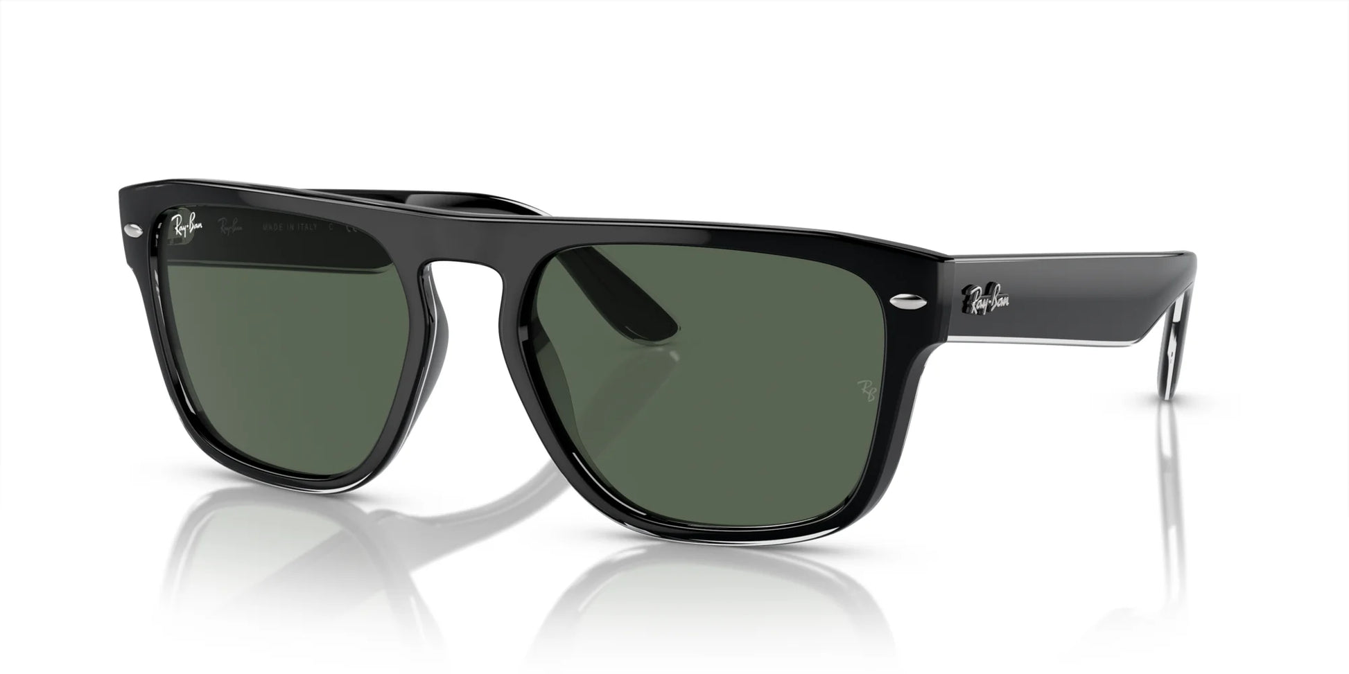 Ray-Ban RB4407 Sunglasses Black Transparent / Dark Green