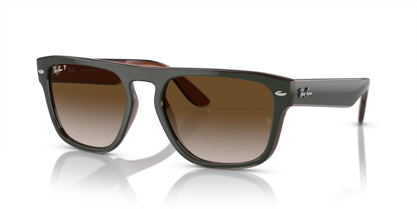 Ray-Ban RB4407 Sunglasses Green & Dark Grey & Transparent Brown / Brown (Polarized)