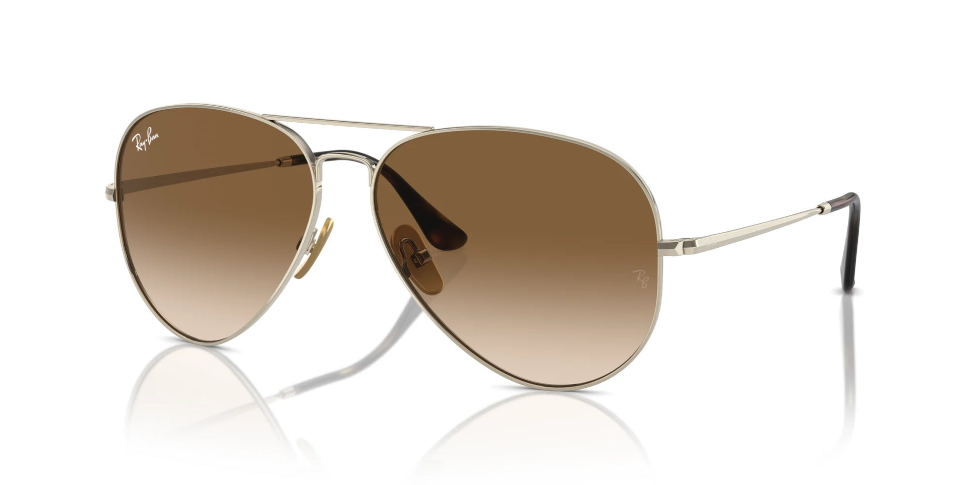 Ray-Ban AVIATOR TITANIUM RB8089 Sunglasses Gold / Clear & Brown