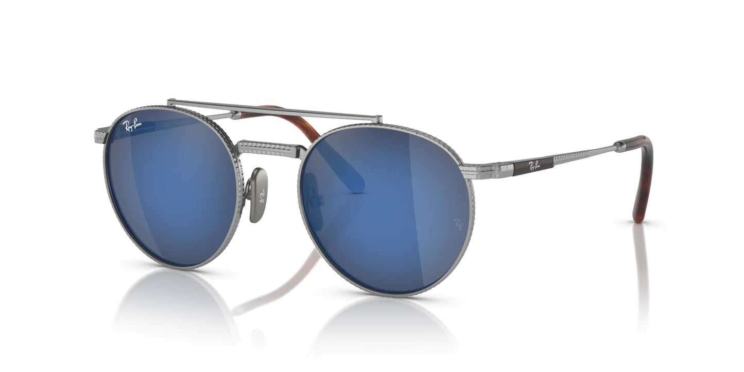 Ray-Ban ROUND II TITANIUM RB8237 Sunglasses Silver / Grey Blue