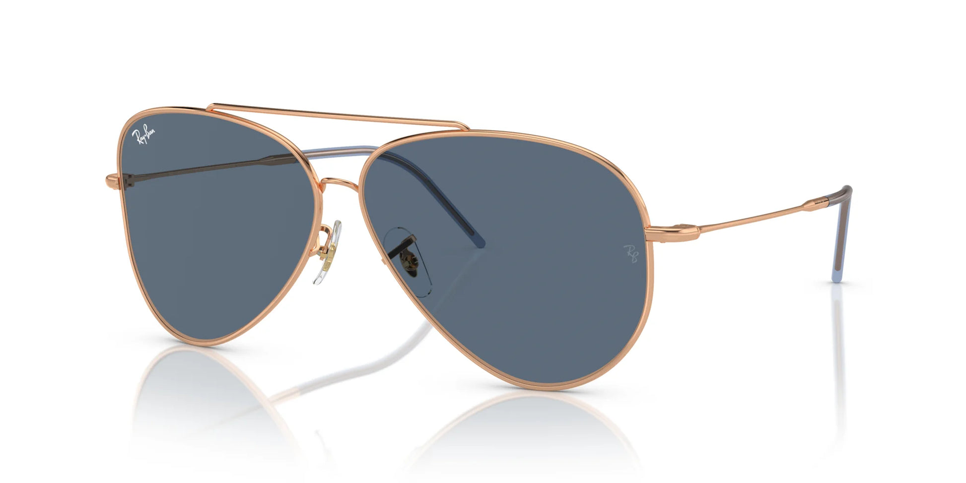 Ray-Ban AVIATOR REVERSE RBR0101S Sunglasses Rose Gold / Blue