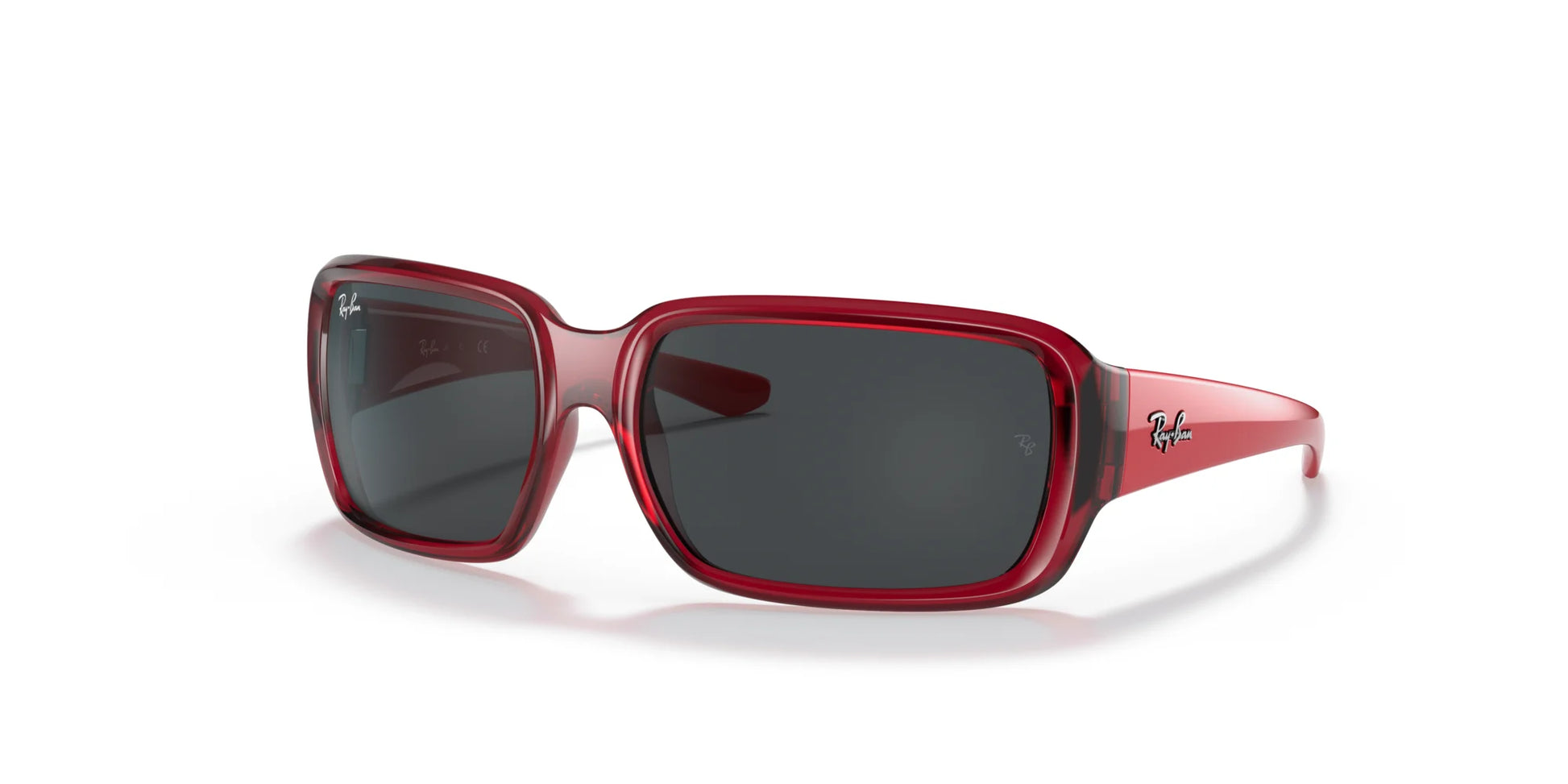 Ray-Ban RJ9072S Sunglasses Transparent Red / Dark Grey