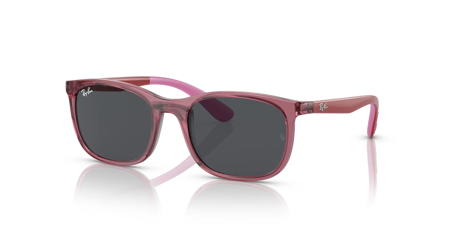 Ray-Ban RJ9076S Sunglasses Transparent Pink / Dark Grey