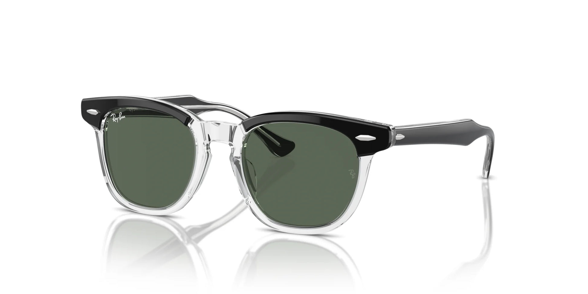 Ray-Ban RJ9098S Sunglasses Black On Transparent / Dark Green
