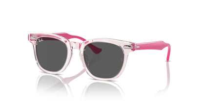 Ray-Ban RJ9098S Sunglasses Transparent Pink / Dark Grey