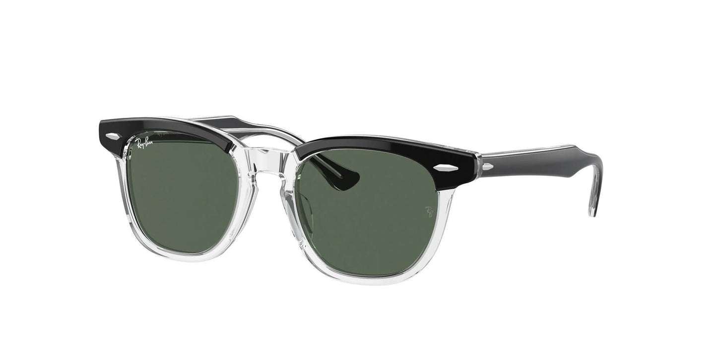 Ray-Ban RJ9098SF Sunglasses Black On Transparent / Dark Green