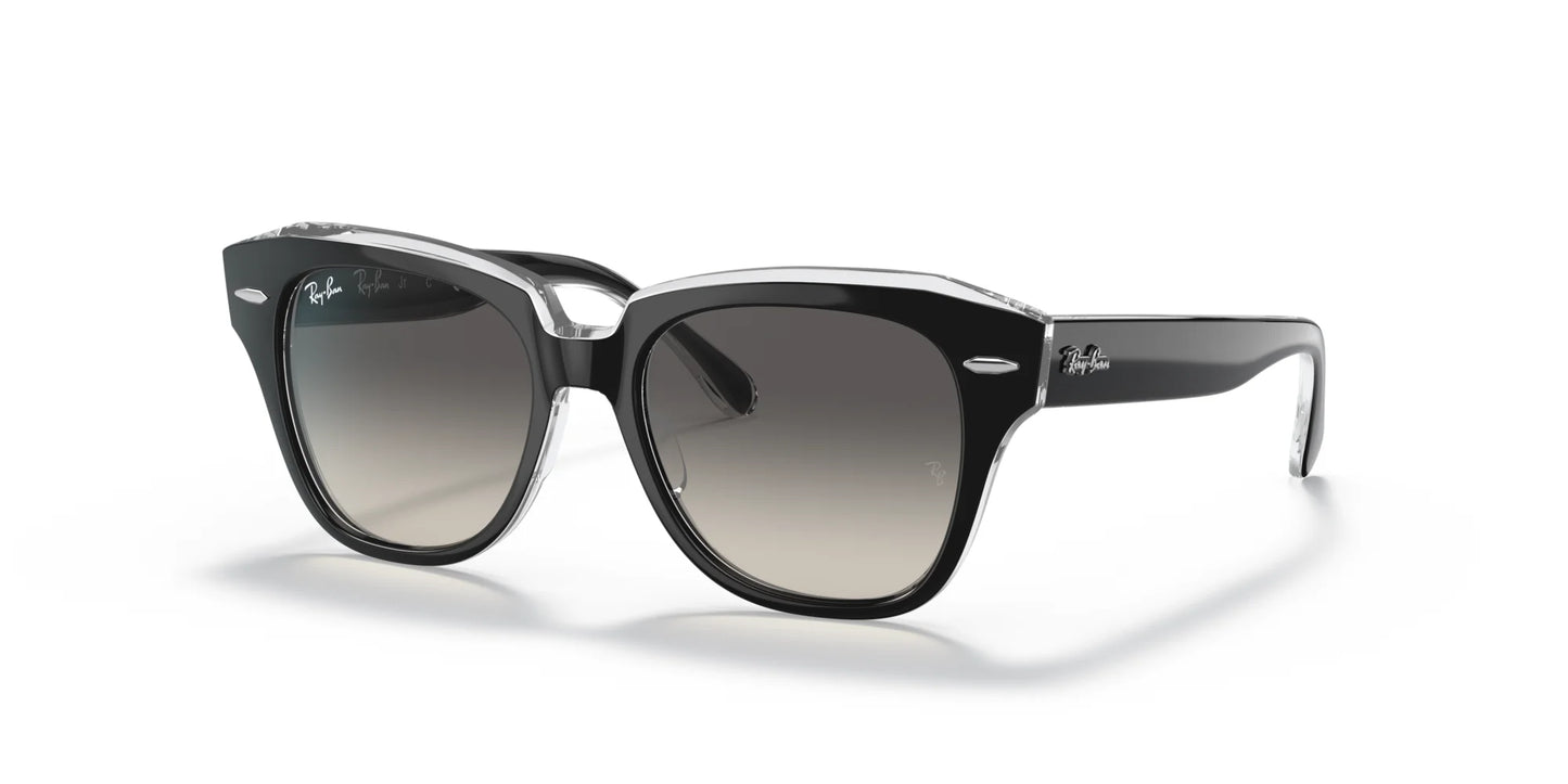 Ray-Ban JUNIOR STATE STREET RJ9186S Sunglasses Black On Transparent / Grey Gradient