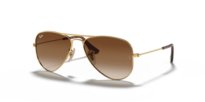 Ray-Ban JUNIOR AVIATOR RJ9506S Sunglasses Gold / Brown