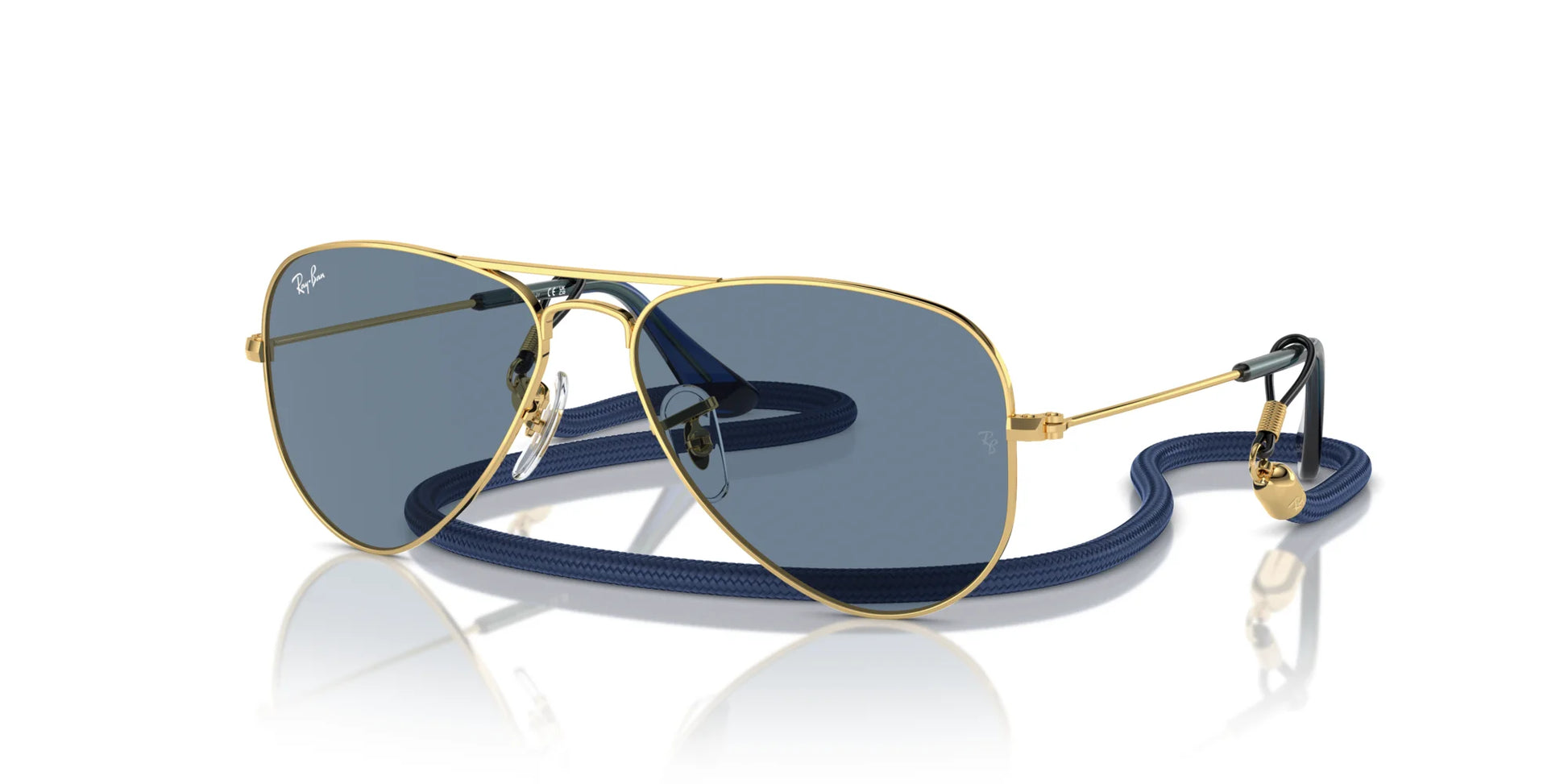 Ray-Ban JUNIOR AVIATOR RJ9506S Sunglasses Gold / Light Blue Mirror