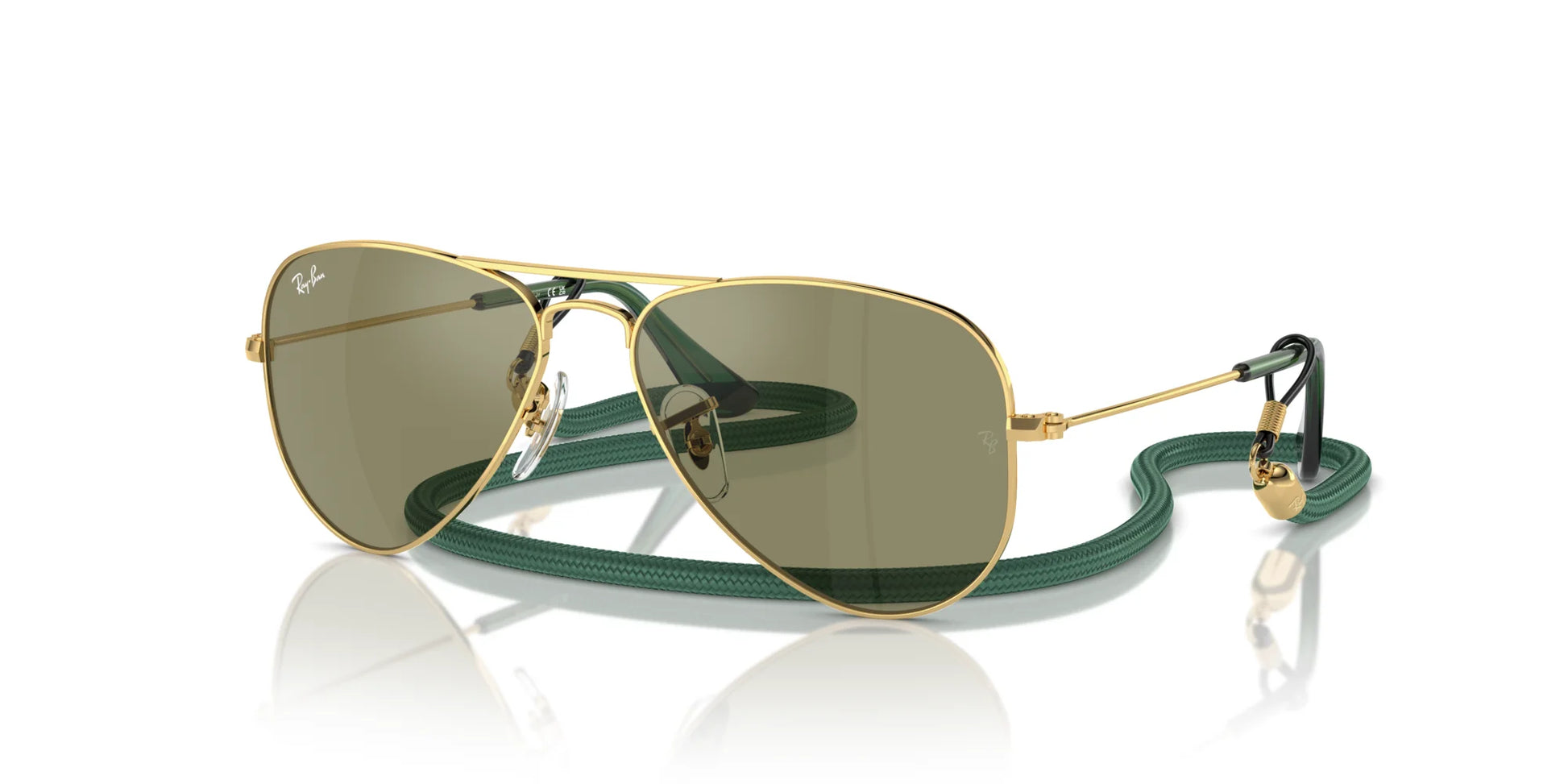 Ray-Ban JUNIOR AVIATOR RJ9506S Sunglasses Gold / Green Mirror