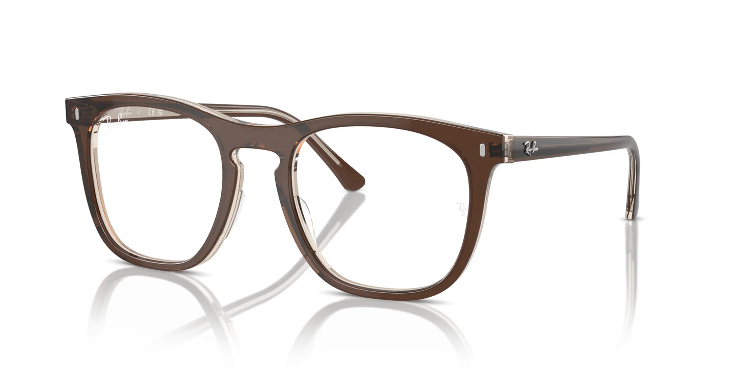 Ray-Ban RX2210V Eyeglasses Brown On Transparent Light Brown