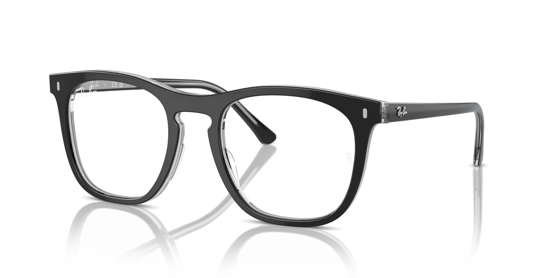 Ray-Ban RX2210V Eyeglasses Dark Grey On Transparent Light Grey
