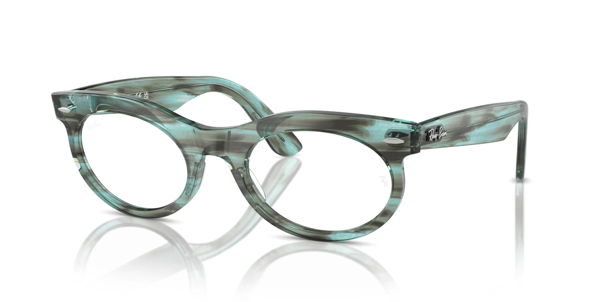 Ray-Ban WAYFARER OVAL RX2242V Eyeglasses Striped Transparent Green / Clear