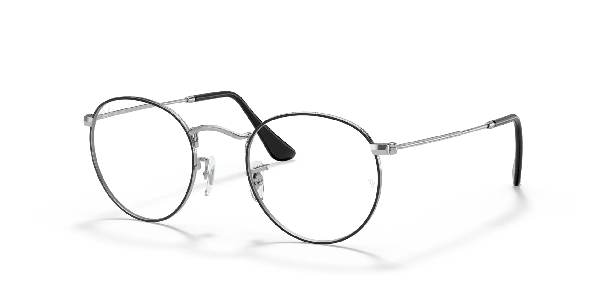 Ray-Ban ROUND METAL RX3447V Eyeglasses Black On Silver