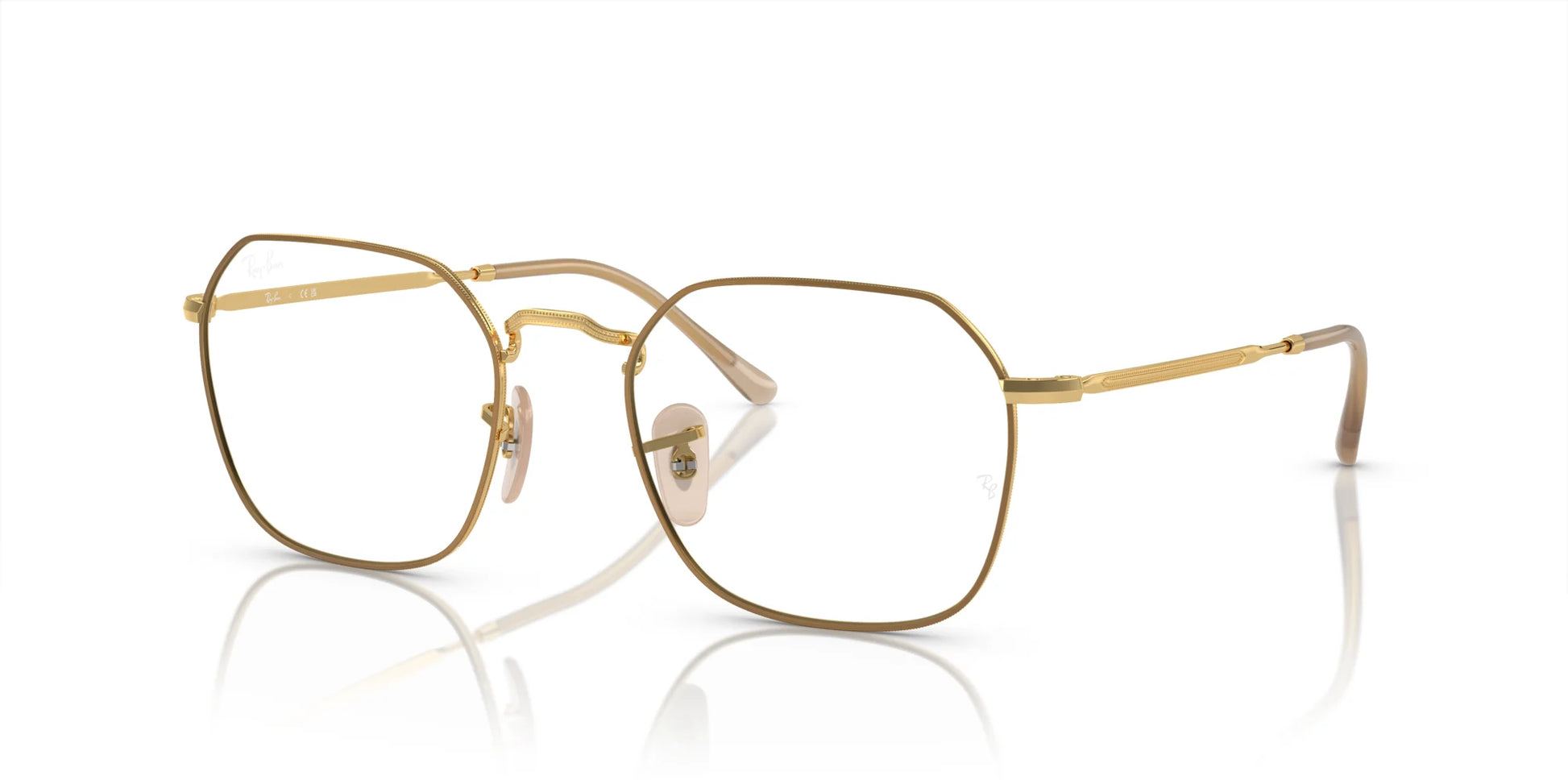 Ray-Ban JIM RX3694V Eyeglasses Beige On Gold