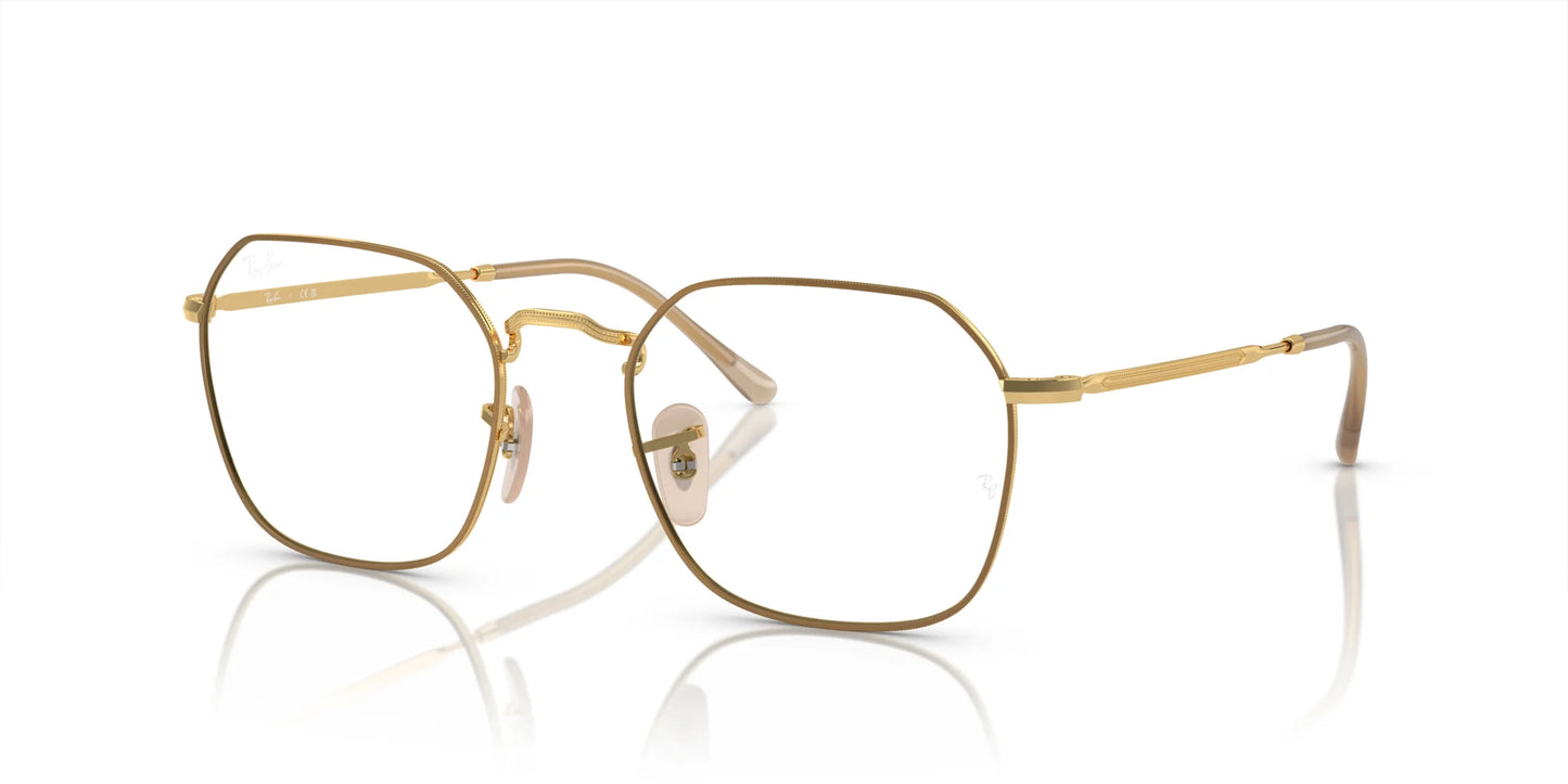 Ray-Ban JIM RX3694V Eyeglasses Beige On Gold / Clear