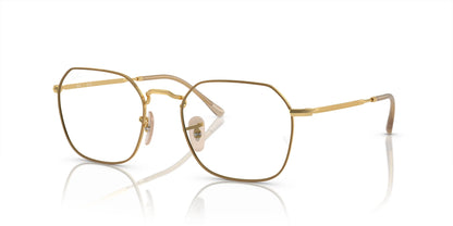 Ray-Ban JIM RX3694V Eyeglasses Beige On Gold / Clear