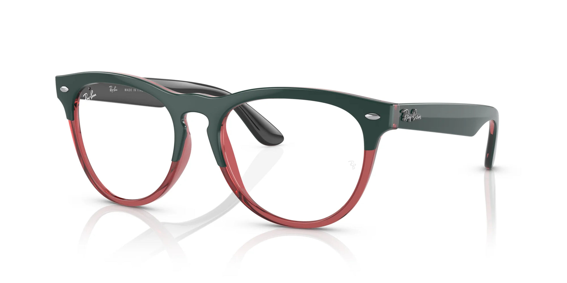 Ray-Ban IRIS RX4471V Eyeglasses Dark Green On Transparent Light Red / Clear
