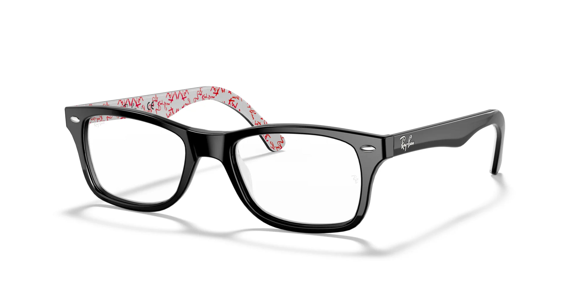 Ray-Ban RX5228 Eyeglasses Black On White / Clear