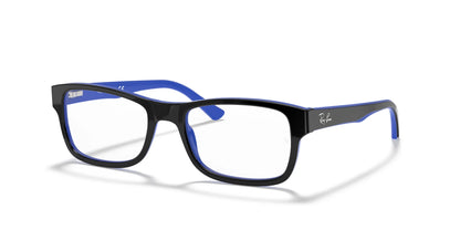Ray-Ban RX5268 Eyeglasses Black On Blue / Clear