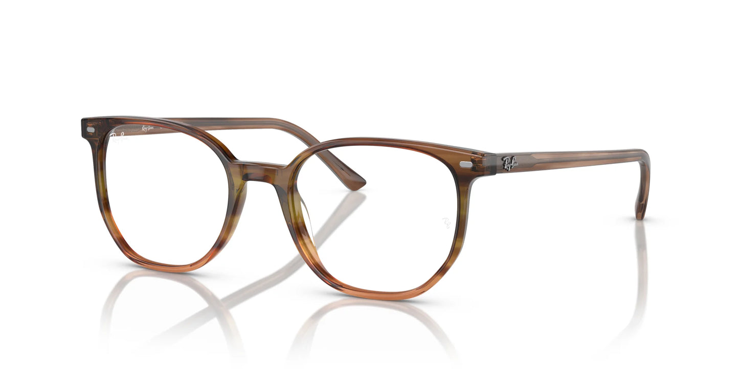 Ray-Ban ELLIOT RX5397F Eyeglasses Striped Brown & Green / Clear