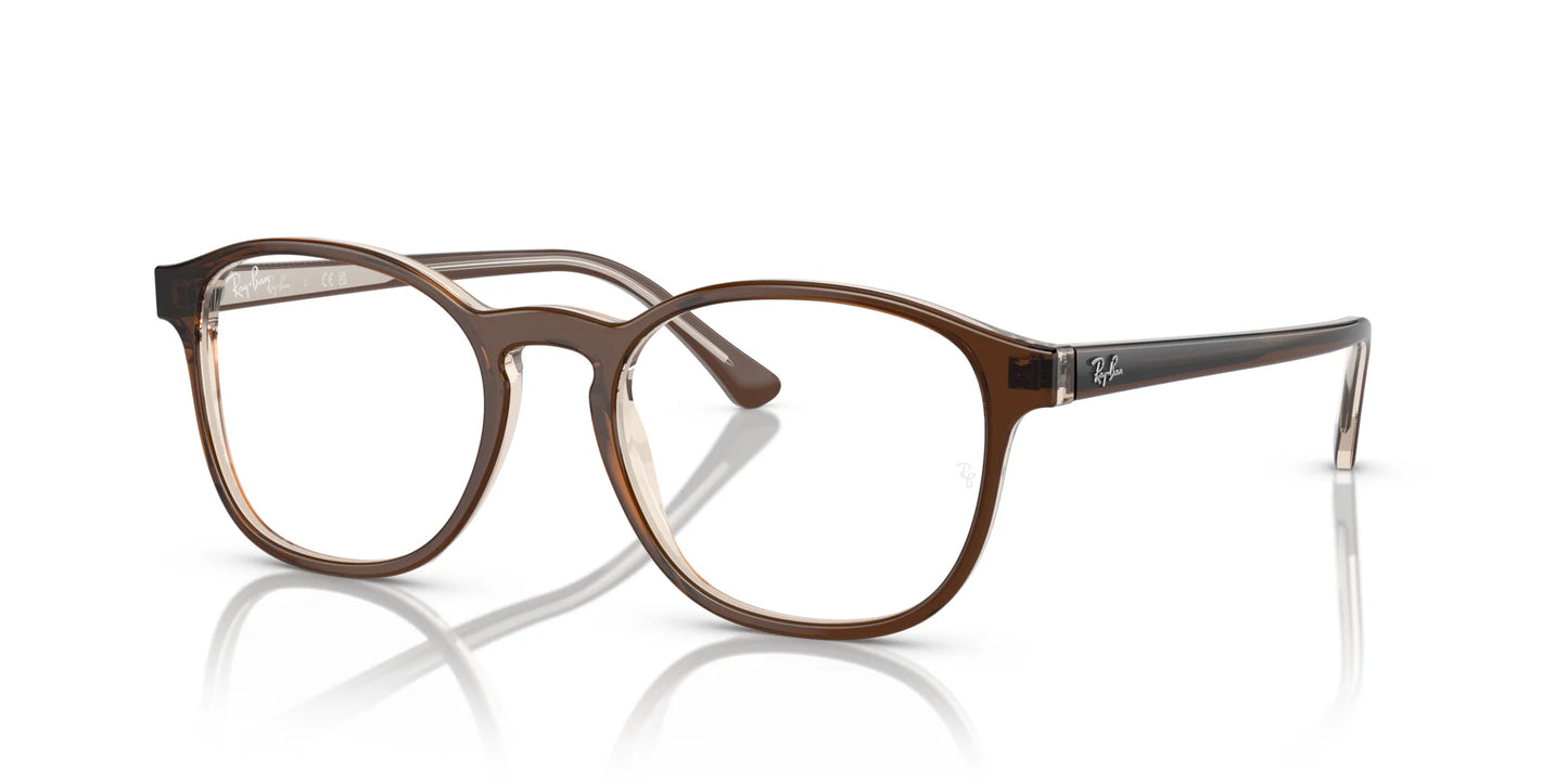 Ray-Ban RX5417F Eyeglasses Brown On Transparent Light Brown