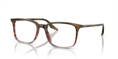 Ray-Ban RX5421 Eyeglasses Striped Brown & Red