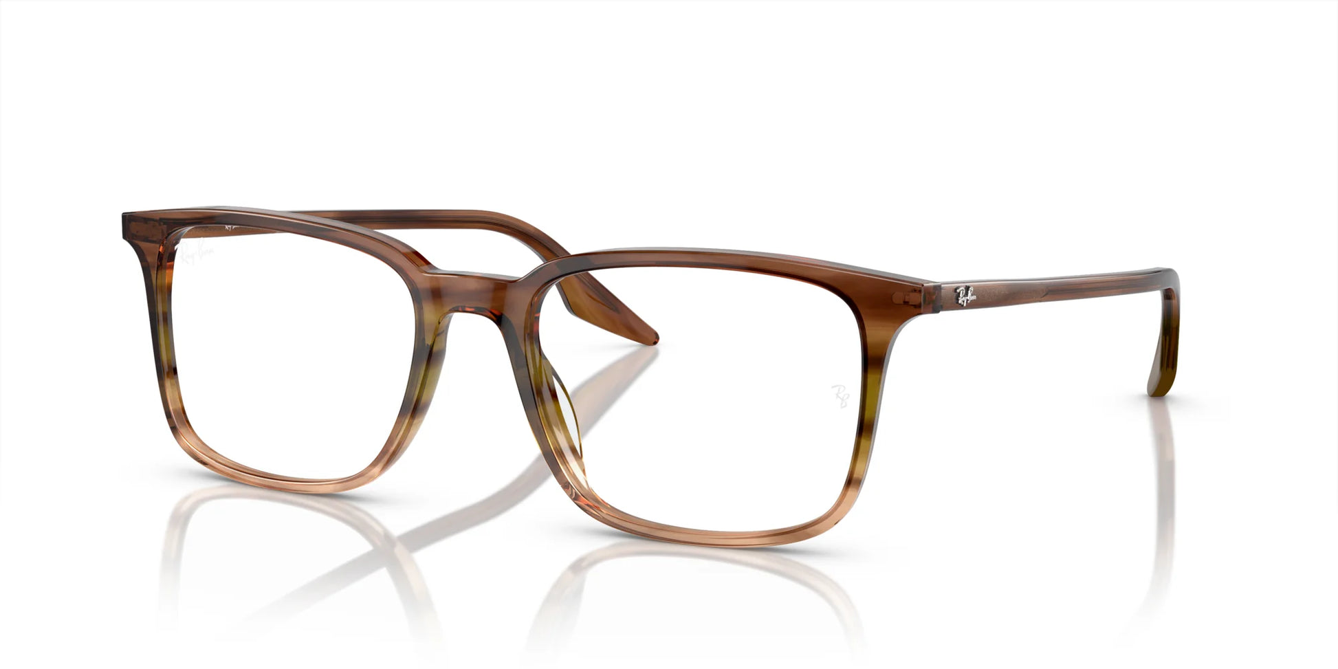Ray-Ban RX5421 Eyeglasses Striped Brown & Green
