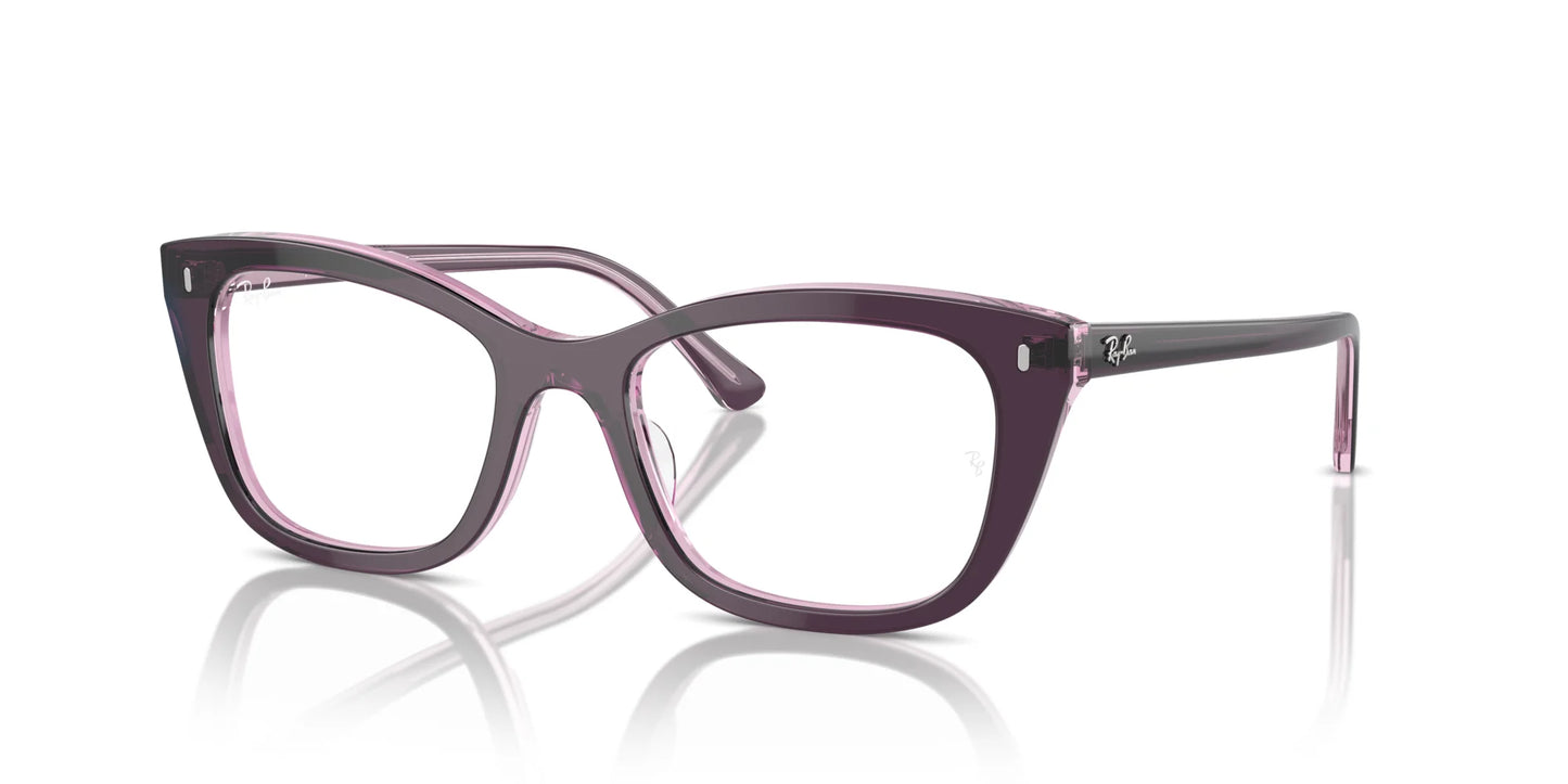 Ray-Ban RX5433 Eyeglasses Violet On Transparent Pink