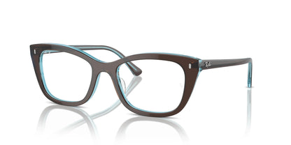 Ray-Ban RX5433 Eyeglasses Brown On Transparent Blue