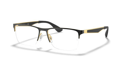 Ray-Ban RX6335 Eyeglasses Black On Gold / Clear