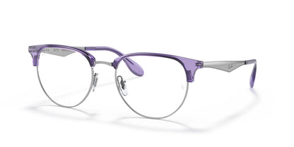 Ray-Ban RX6396 Eyeglasses Transparent Violet On Silver / Clear