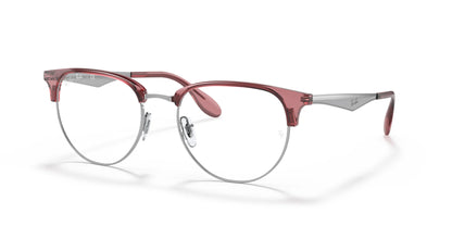 Ray-Ban RX6396 Eyeglasses Transparent Red On Silver / Clear