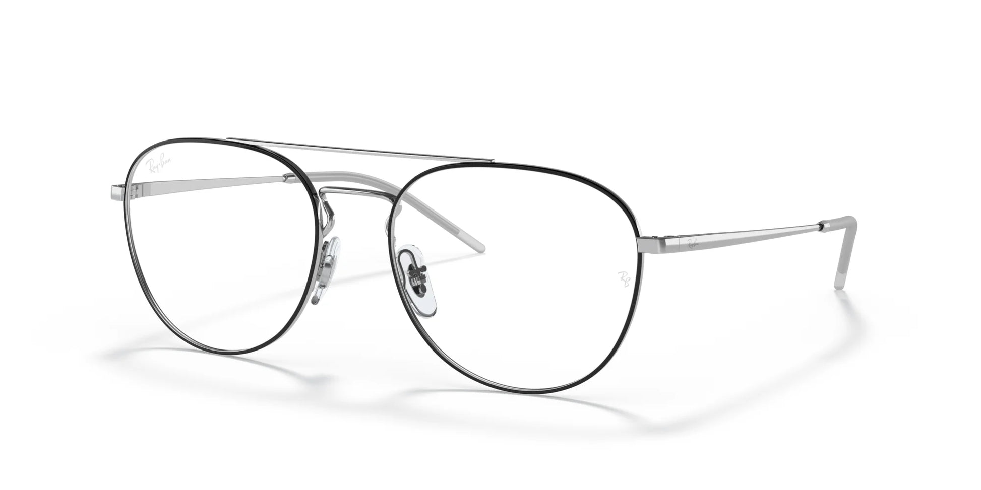 Ray-Ban RX6414 Eyeglasses Black On Silver / Clear