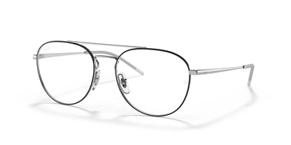 Ray-Ban RX6414 Eyeglasses Black On Silver / Clear