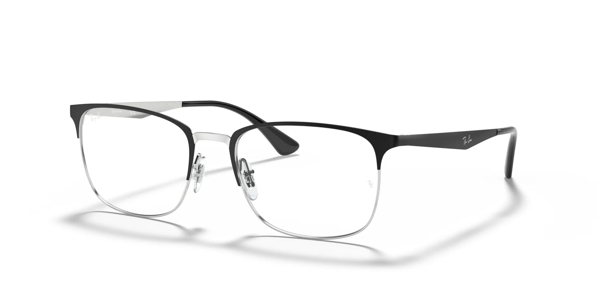 Ray-Ban RX6421 Eyeglasses Black On Silver / Clear