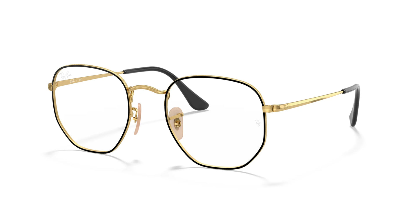Ray-Ban RX6448 Eyeglasses Black On Gold / Clear