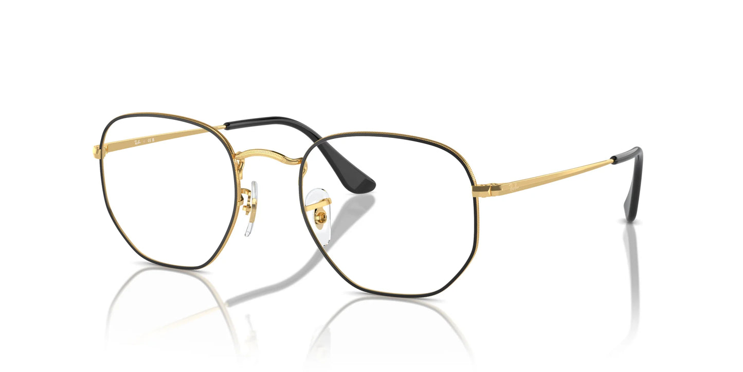Ray-Ban RX6448 Eyeglasses Black On Gold / Clear