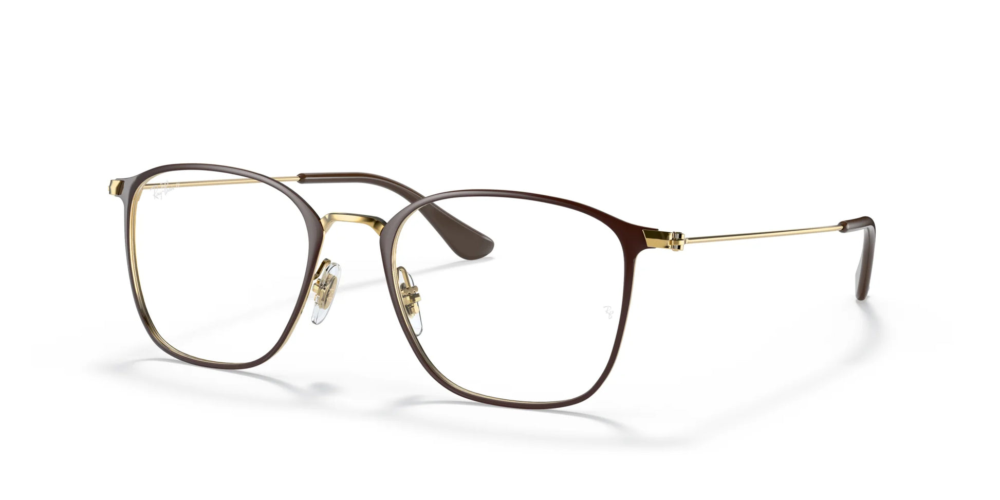 Ray-Ban RX6466 Eyeglasses Brown On Gold / Clear