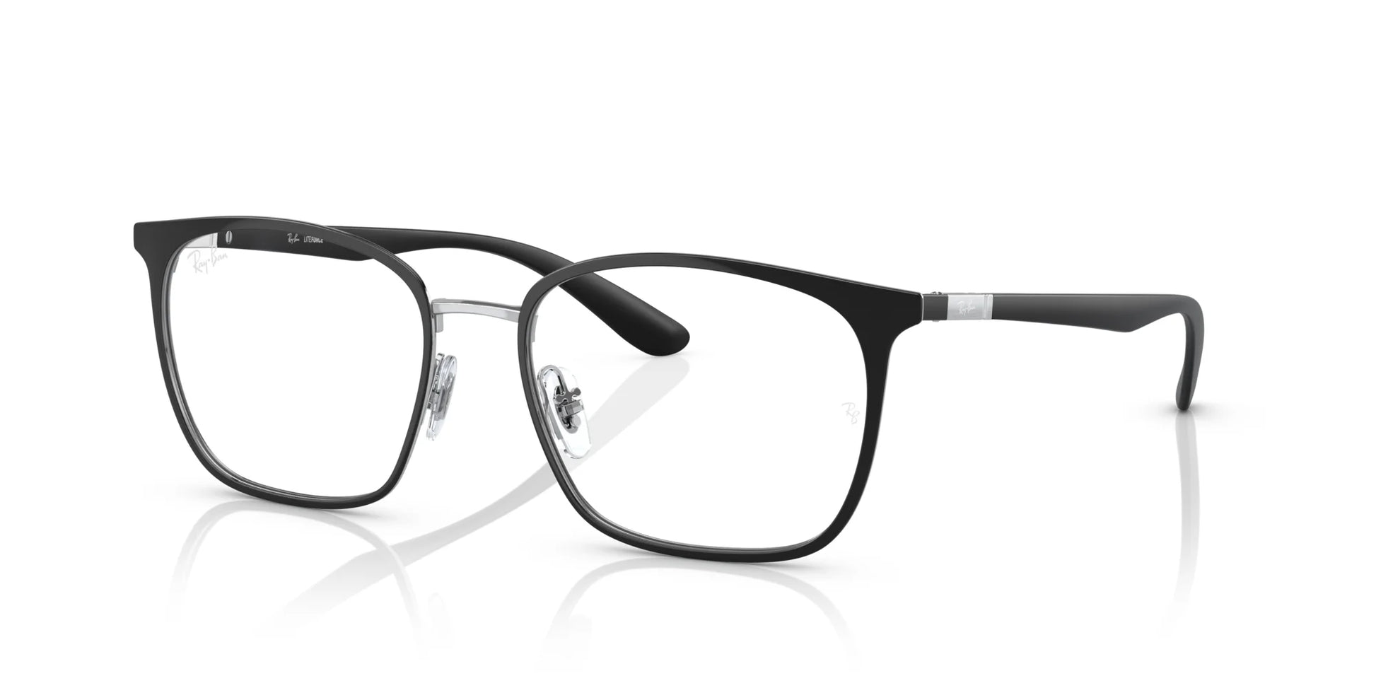 Ray-Ban RX6486 Eyeglasses Black On Silver / Clear
