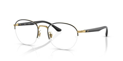 Ray-Ban RX6487 Eyeglasses Black On Gold / Clear
