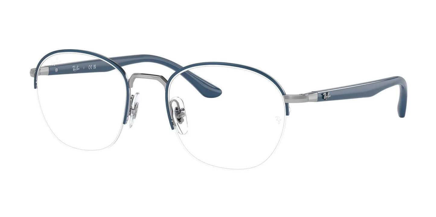 Ray-Ban RX6487 Eyeglasses Blue On Silver