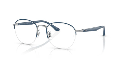 Ray-Ban RX6487 Eyeglasses Blue On Silver / Clear