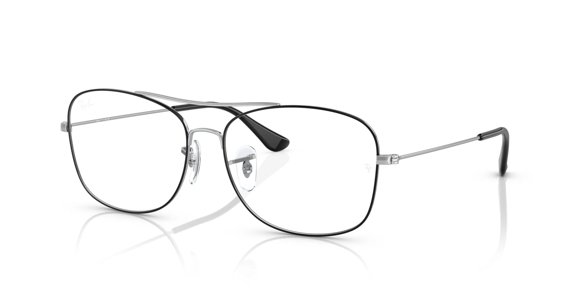 Ray-Ban RX6499 Eyeglasses Black On Silver / Clear